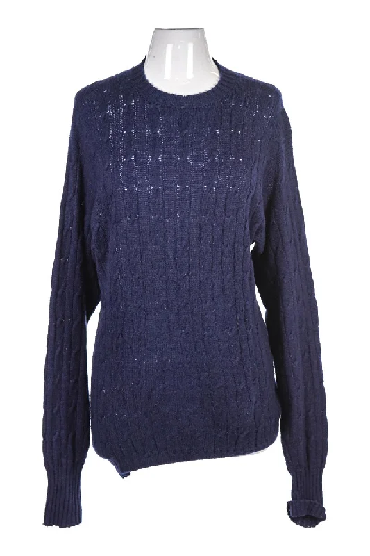 Navy Blue Cashmere Sweater Turtle Neck Boat Neck Asymmetrical Neck