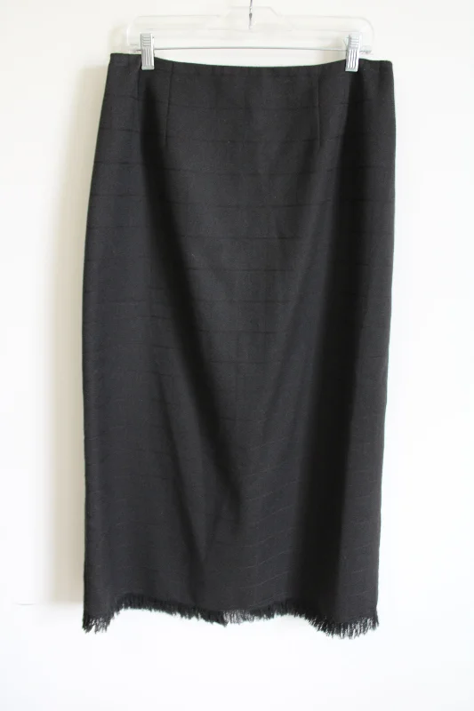 Harve Benard Dark Gray Plaid Wool Skirt | 14 chiffon skirt floaty