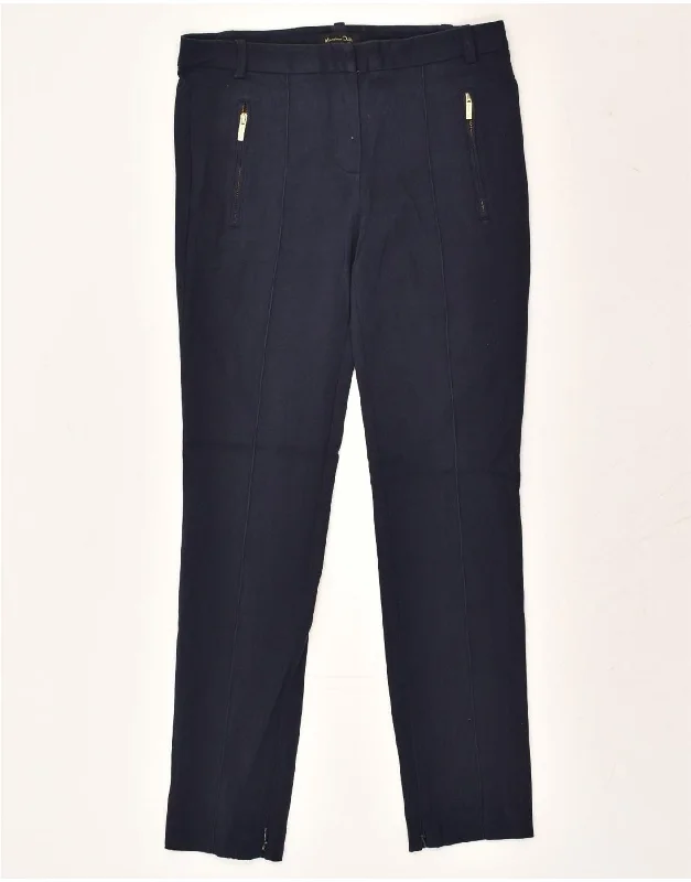 MASSIMO DUTTI Womens Slim Casual Trousers EU 36 XS W26L26 Navy Blue Cotton Trousers New Arrival