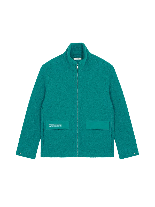 Men's DNA Utility Wool Jacket—scarab teal Satin Fabric Silk Fabric Chiffon Fabric