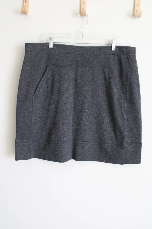 Avenue Gray Stretch Mini Skirt | 18/20 corduroy skirt durable