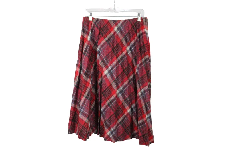 Take 1 Vintage Wool Plaid Pleated Skirt | 16 corduroy skirt durable