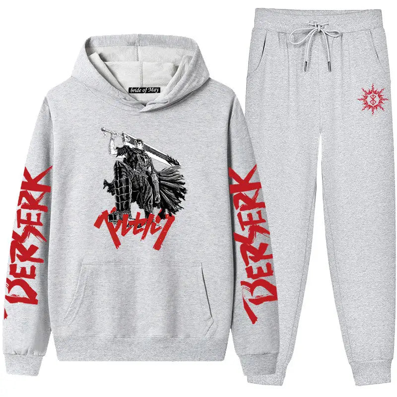 Berserk sword wind legend couples hooded sweatshirt and leggings suit Hoodie with Zipper Versatile Modern