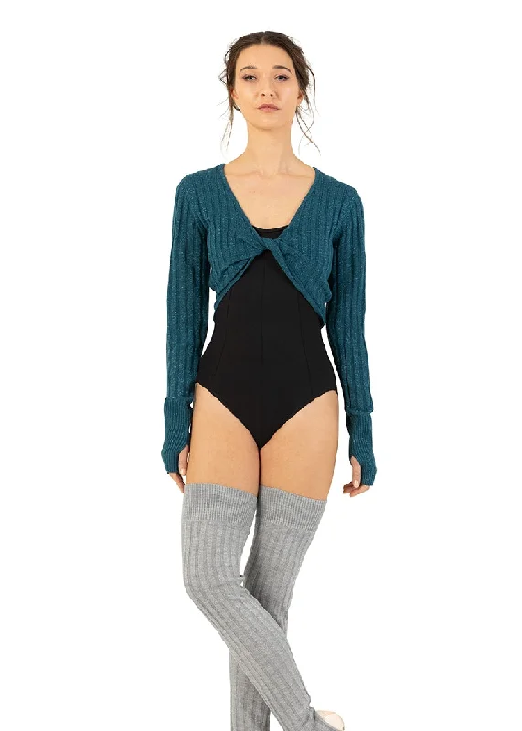 ON SALE Sahara Twist Front Sweater (Deep Teal) Cable Knit Ribbed Knit Lace Knit