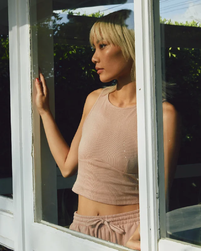 Test Drive Cropped Tank Top - Dusty Rose vibrant tank top