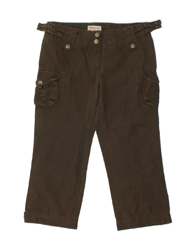 MARLBORO CLASSICS Womens Capri Trousers IT 42 Medium W28 L21 Brown Cotton Trousers Custom Made