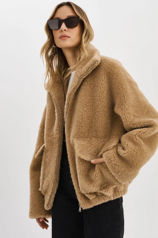 KIM |  Sherpa Jacket Wool Fabric Cashmere Fabric Tweed Fabric