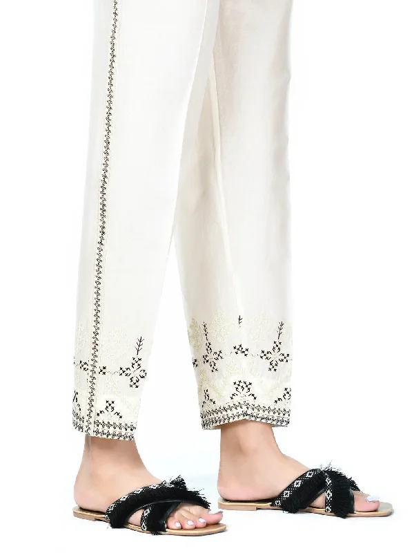 Embroidered Cambric Trouser Trousers Denim Blue