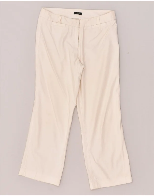 J. CREW Womens Straight Casual Trousers W30 L24 Off White Trousers Satin Smooth