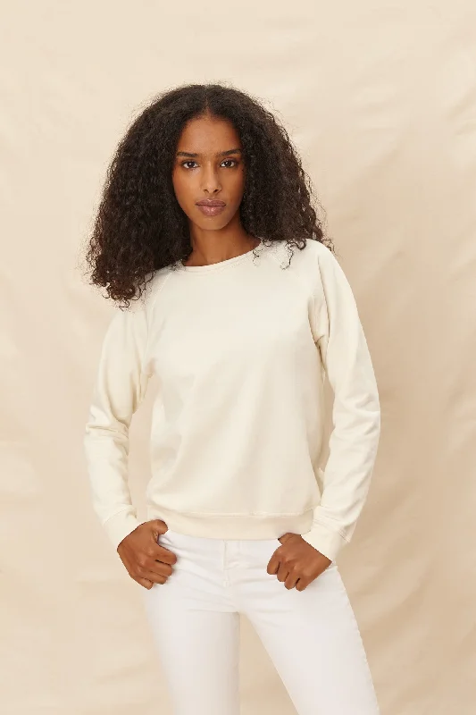 Maya Sweatshirt (Crème) Hoodie with Raw Hem Edgy Unfinished