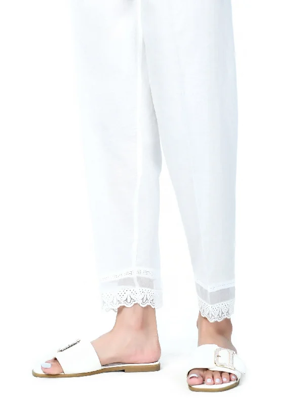Laced Cambric Trouser Trousers Silk Elegant