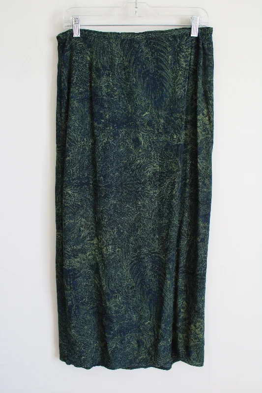 Norton McNaughton Green Blue Rayon Skirt | M casual skirt length