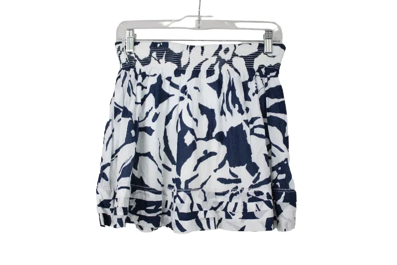 SO Blue White Floral Mini Skirt | M relaxed fit skirt