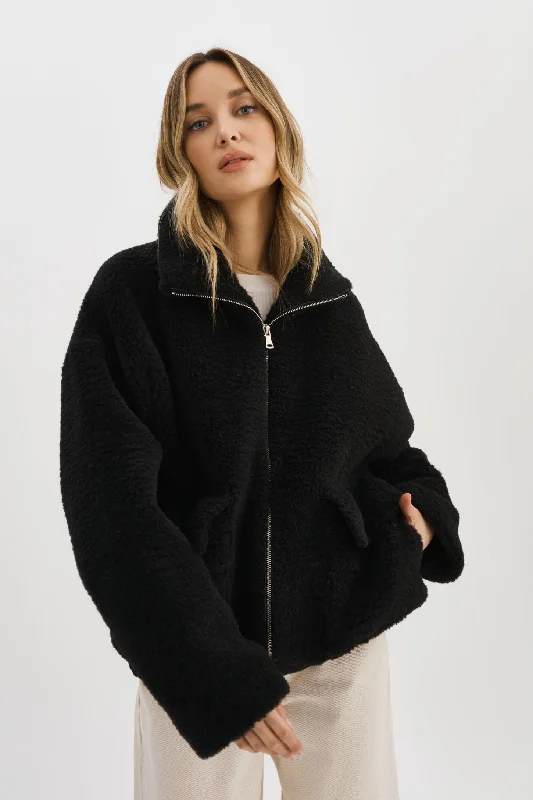 KIM |  Sherpa Jacket Faux Fur Fabric Real Fur Fabric Shearling Fabric