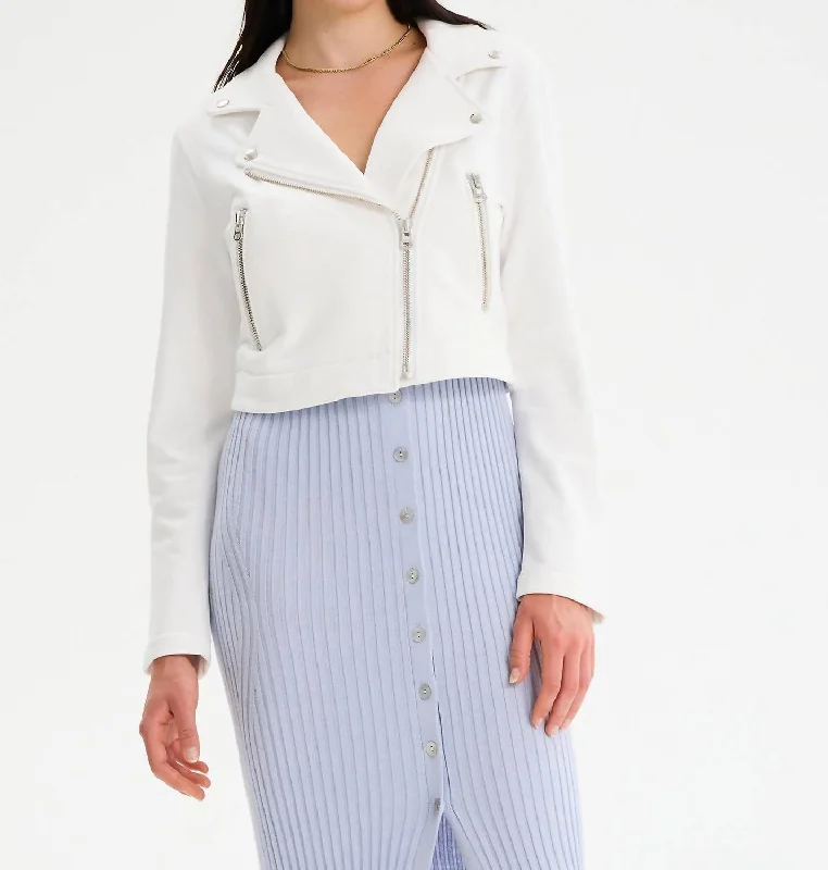James Terry Perfecto Jacket In White Mesh Jacket Canvas Jacket Denim Jacket