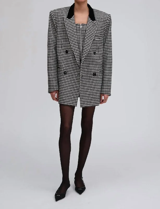 Doe Jacket In Black/ivory Oversized Jacket Tailored Jacket Straight Jacket