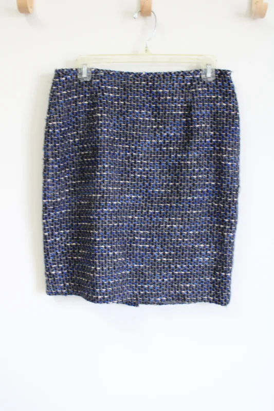 Calvin Klein Blue Woven Pencil Skirt | 8 cashmere skirt soft