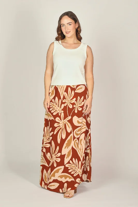 Sabina Maxi Skirt in Malibu Sunset wool skirt warm