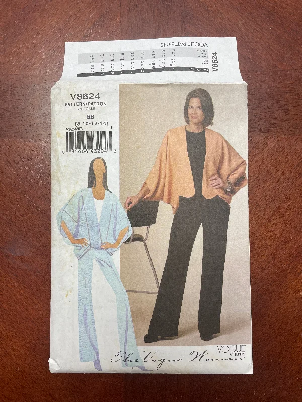 2009 Vogue 8624 Sewing Pattern - Jacket and Pants FACTORY FOLDED Faux Fur Fabric Real Fur Fabric Shearling Fabric