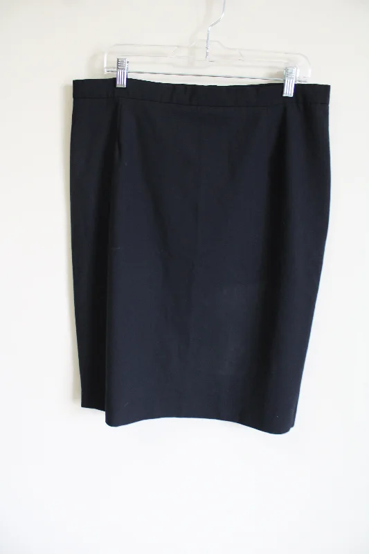 Jones New York Stretch Black Skirt | 16 silk skirt lustrous