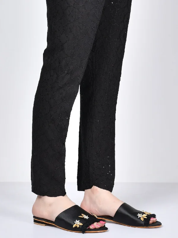 Embroidered Silk Trouser Trousers luxurious high-end