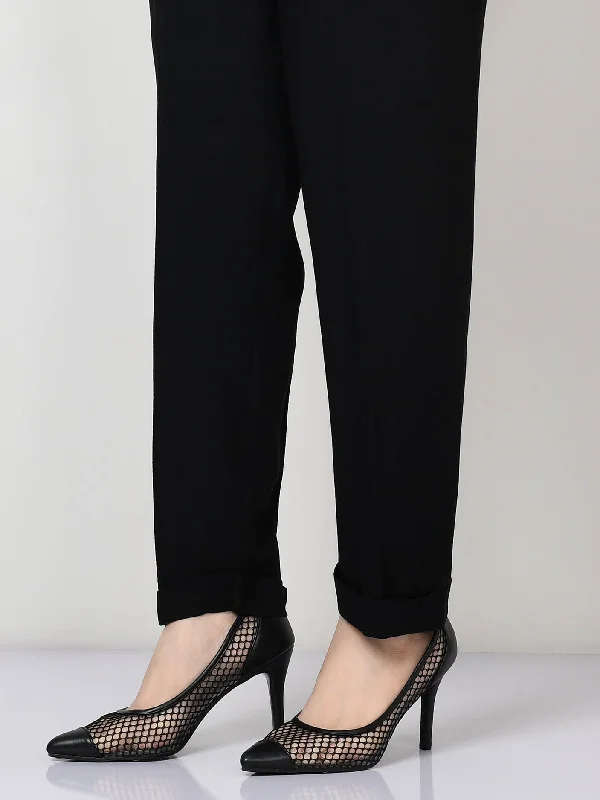 Dobby Straight Trouser - Black Trousers Trousers Formal