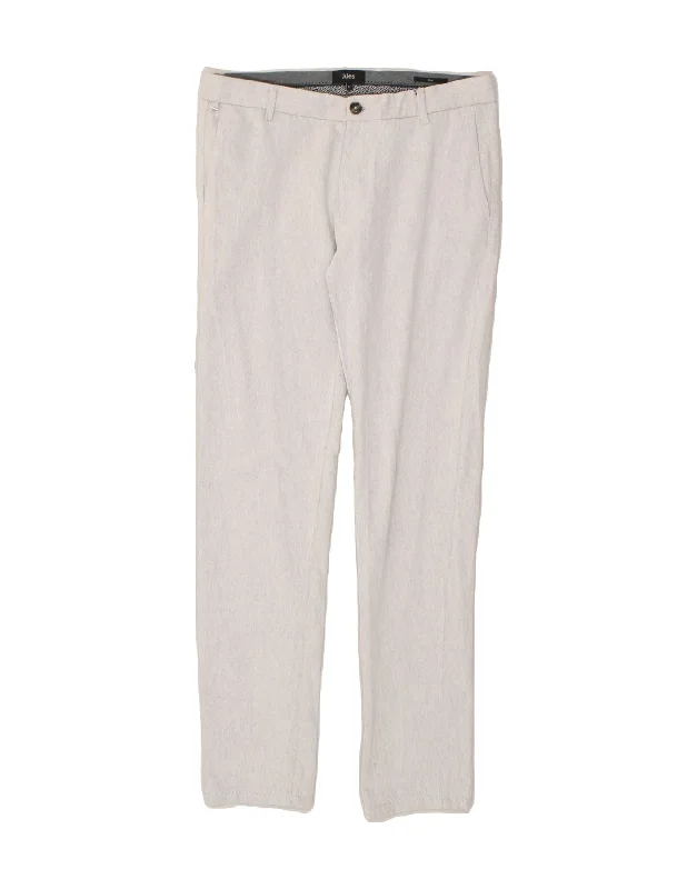 JULES Womens Slim Suit Trousers IT 42 Medium W34 L32  Grey Cotton Chinos Cotton Straight Leg