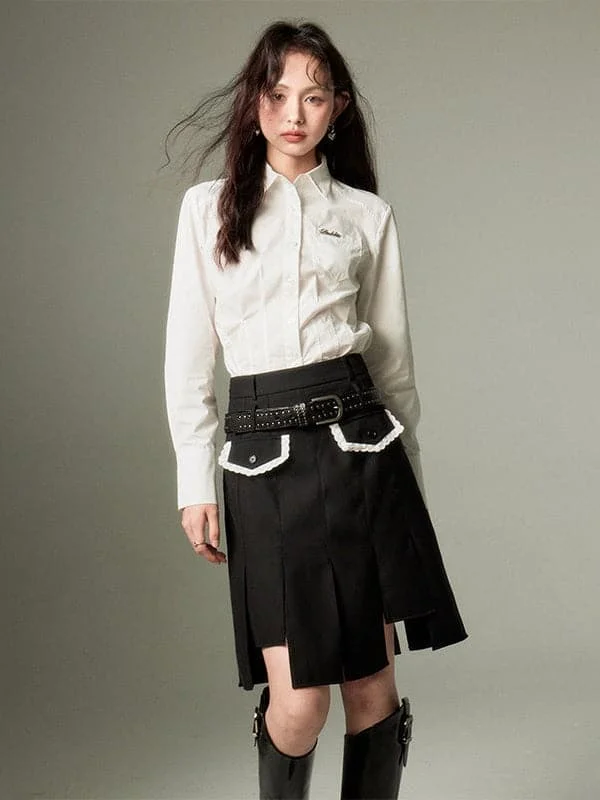 Asymmetrical Hemline Skirt velvet skirt rich