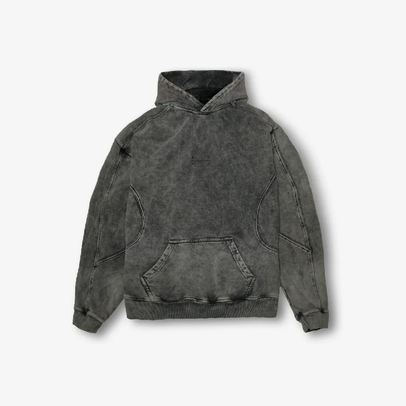 Superkicks | SIGNATURE FADE HOODIE { GREY OMBRE Hoodie with Zipper Placket Modern Functional