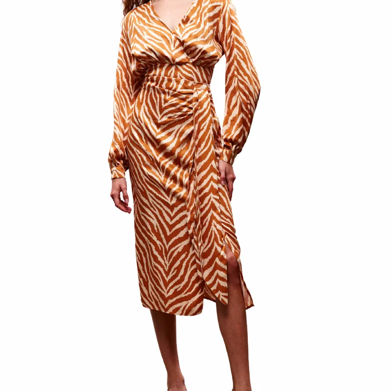 SATEEN - Zebra Patterned Satin Skirt pencil skirt chic