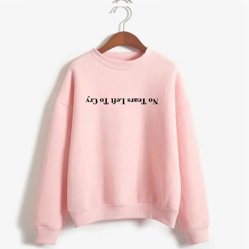 Ariana grande sweatshirt no tears left to cry hoodie for women Hoodie with Color Block Contrast Stylish