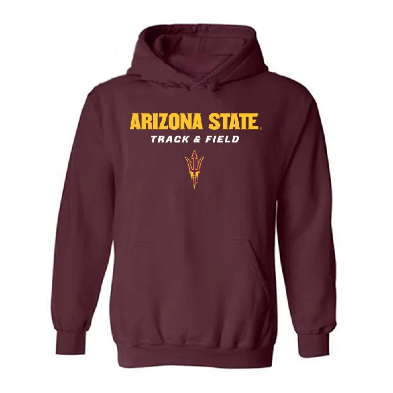 Arizona State - NCAA Women's Track & Field : Lauren Brown - Classic Shersey Hooded Sweatshirt Hoodie with Hem Embroidery Detailed Premium