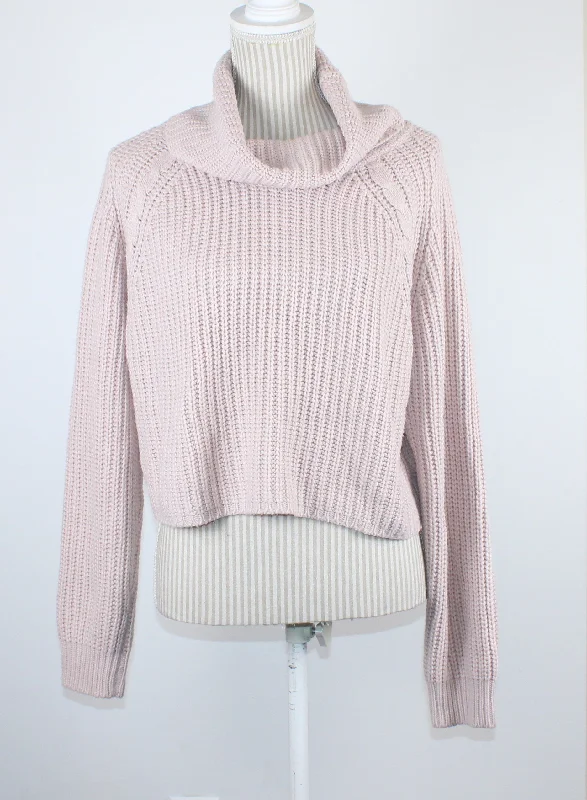 ARDENES CROP MUTED PINK SWEATER LADIES LARGE PRE-LOVED Modern Contemporary Chic