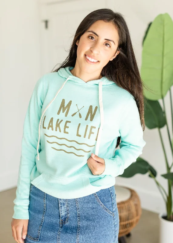 Sota' Lake Life Teal Hoodie - FINAL SALE Hoodie with Metallic Shiny Futuristic