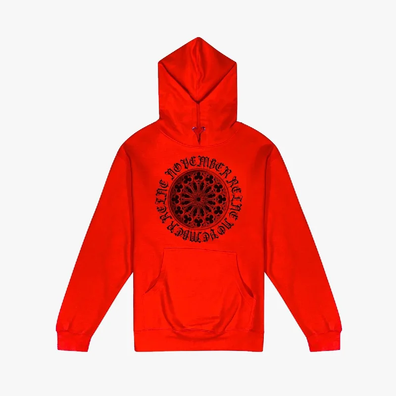 November Reine CIRCLE OF LIFE HOODIE (Red) Hoodie Dress Longline Feminine