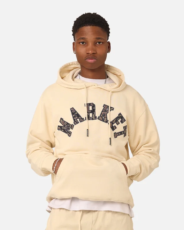 Market Rug Dealer Throwback Arc Hoodie Ecru Hoodie with Turtle Neck Cozy Winter