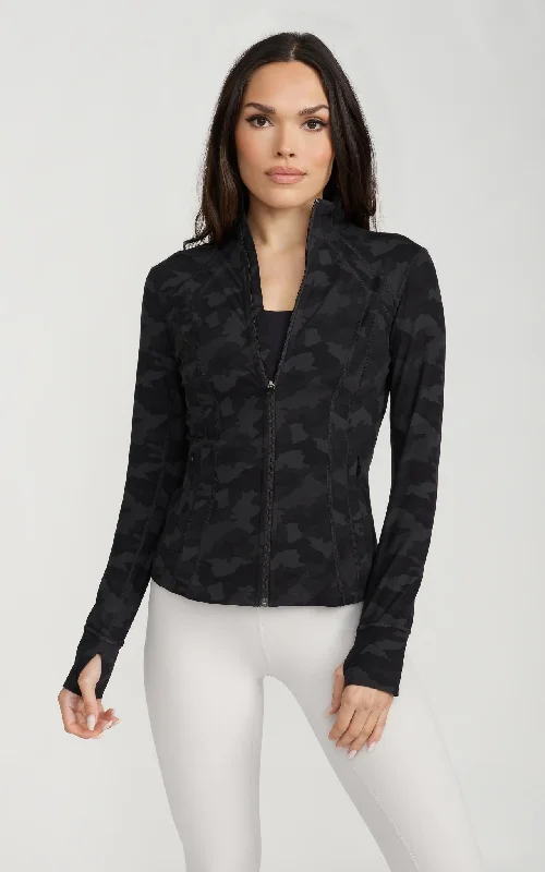 SA Contour Jacket in Black Camo Nylon Fabric Polyester Fabric Spandex Fabric