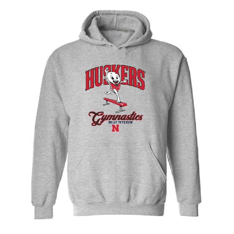 Nebraska - NCAA Women's Gymnastics : Molly Peterson - Fashion Shersey Hooded Sweatshirt Hoodie Jacket Zipper Layering