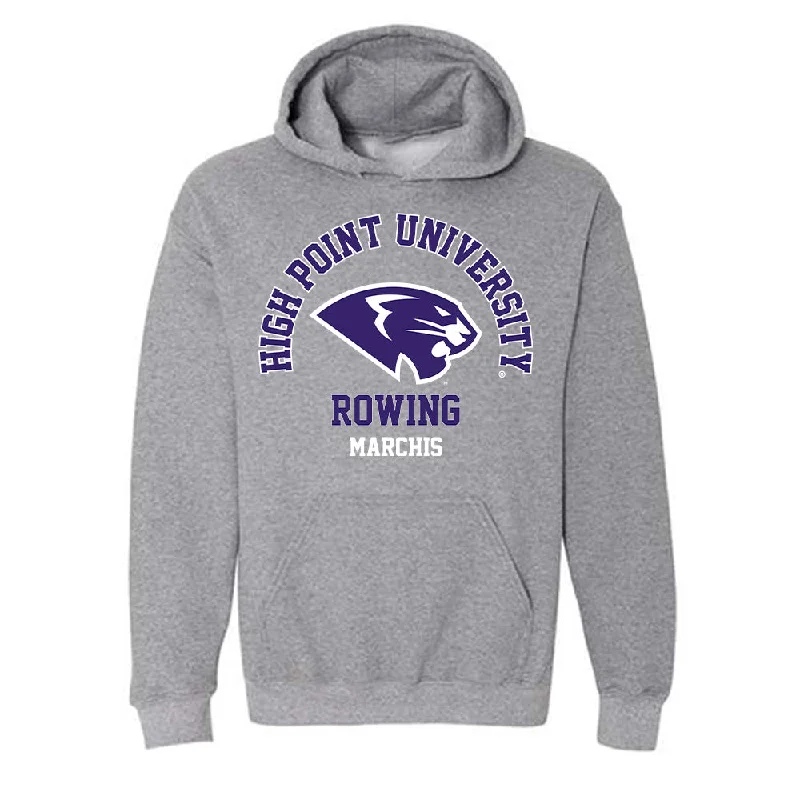 High Point - NCAA Women's Rowing : Caroline Marchis - Hooded Sweatshirt Hoodie with Earth Tones Natural Calm