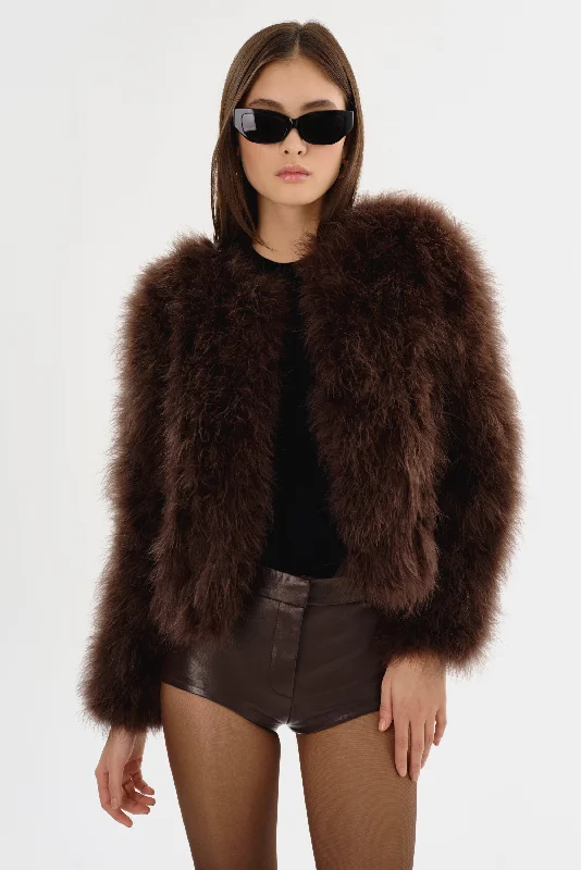 DEORA | Feather Jacket Welt Pockets Slit Pockets Flap Pockets