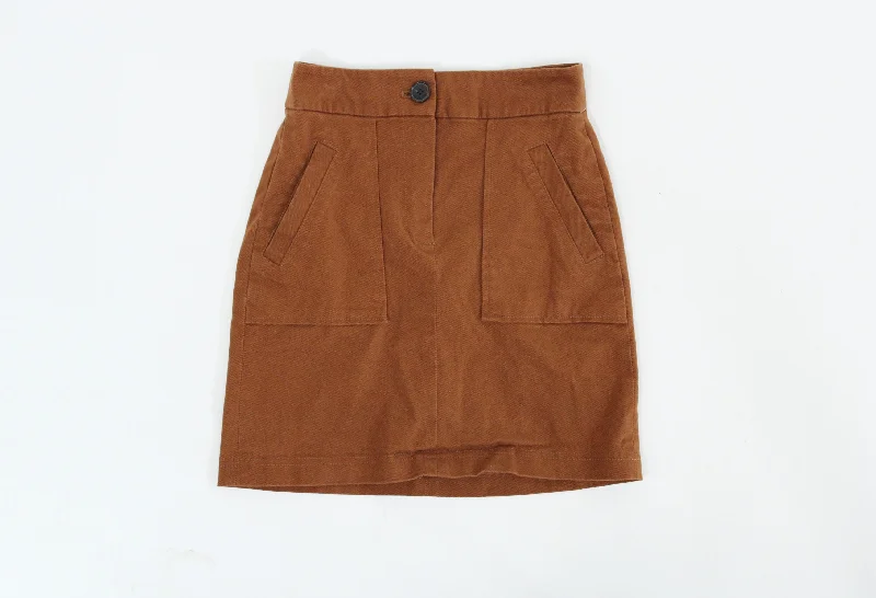 Ann Taylor Brown Skirt | 00 Petite denim skirt stylish