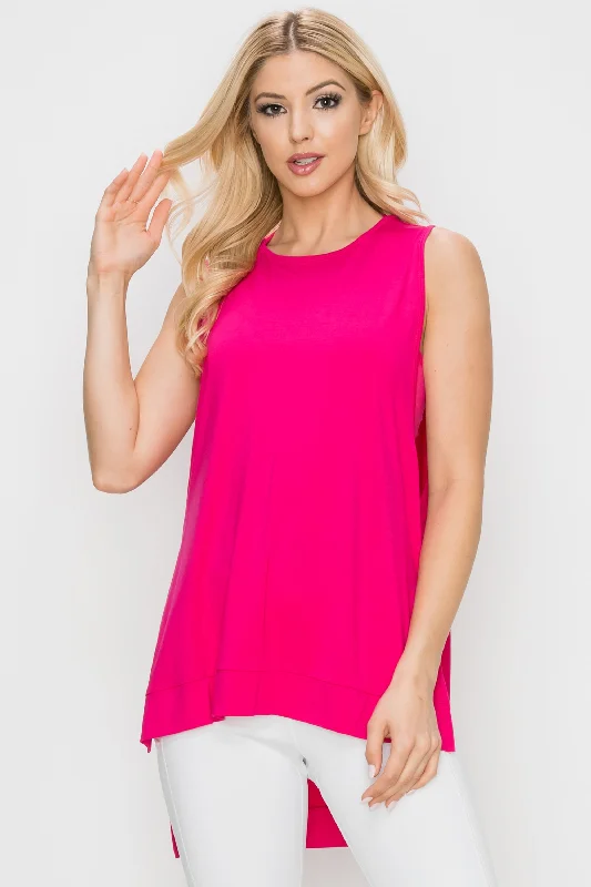 Sporty Tank Top with Split Sides vibrant tank top