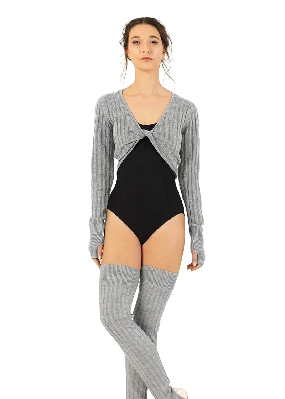 ON SALE Sahara Twist Front Sweater (Grey Marle) Hooded Sweater Collared Sweater Shawl Collar