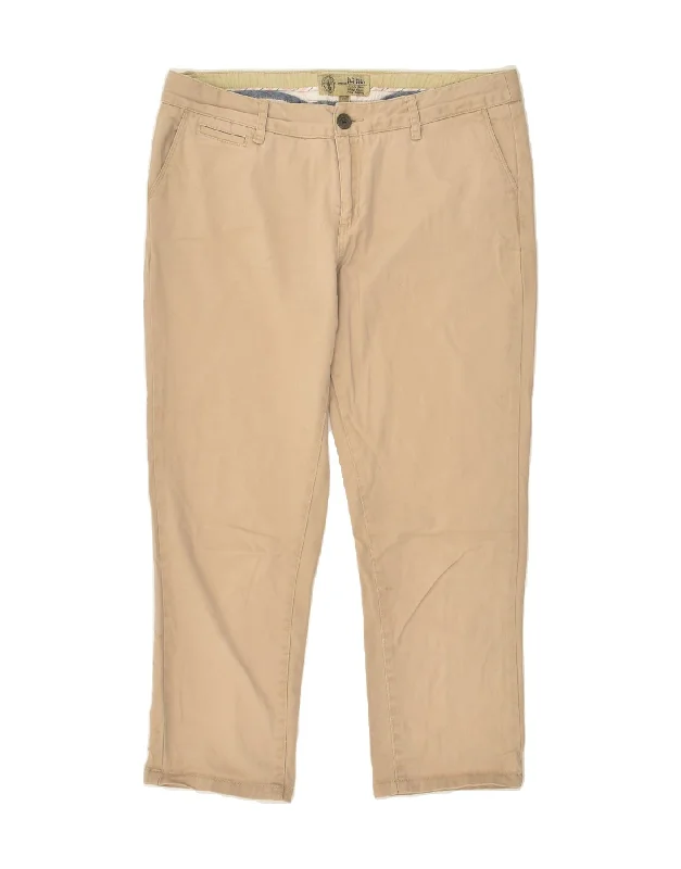 FAT FACE Womens Straight Chino Trousers UK 12 Medium W32 L24  Brown Cotton Trousers Canvas Durable