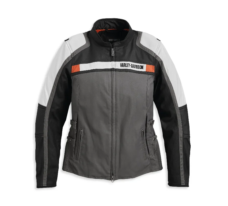 Harley-Davidson Women's Amalgam Textile Triple Vent System Riding Jacket Striped Jacket Polka Dot Jacket Floral Jacket