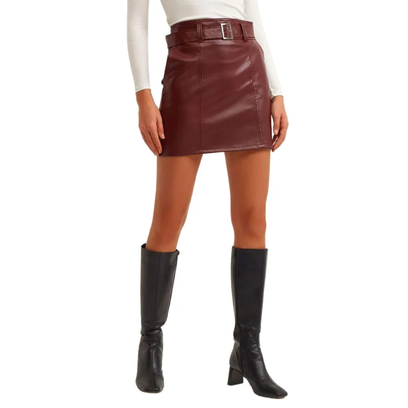 OXXO -  Vegan leather mini skirt high waist skirt