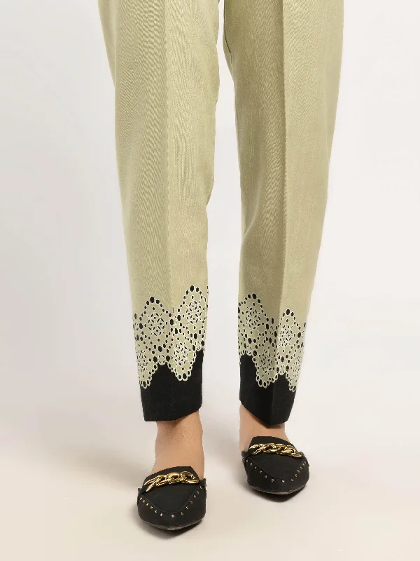 Printed Khaddar Trousers Trousers sophisticated sleek