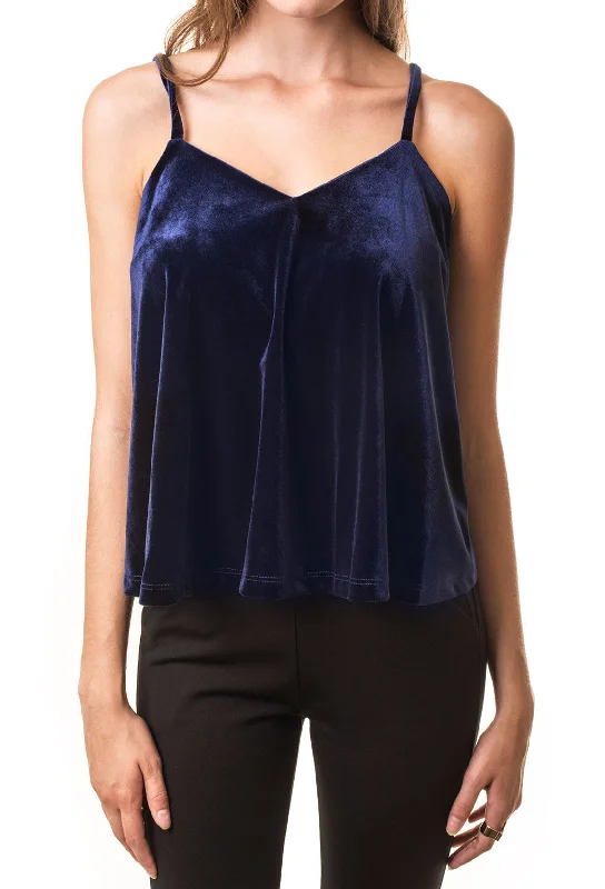 Blue Velvet Cropped Tank coral tank top