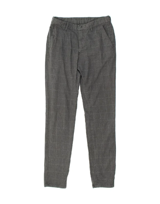 MASSIMO DUTTI Womens Slim Fit Chino Trousers EU 40 Medium W31 L30 Grey Trousers Summer Linen