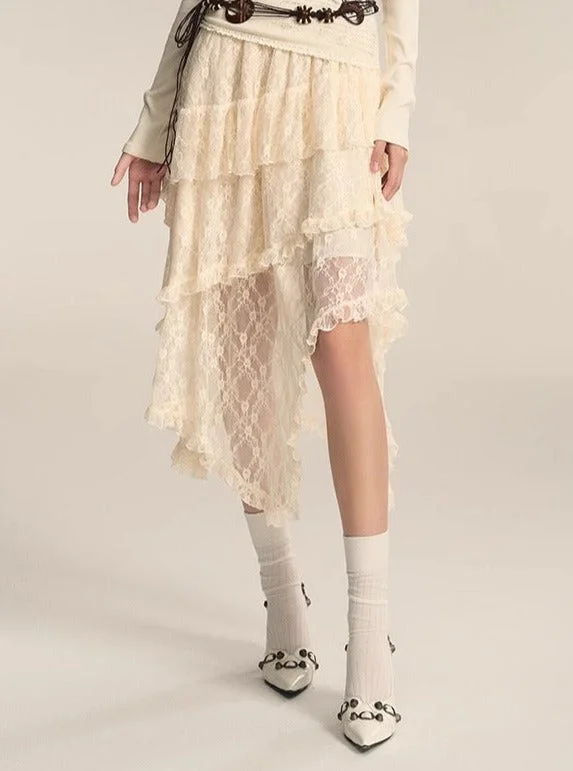 Irregular Design Long Skirt linen skirt breathable